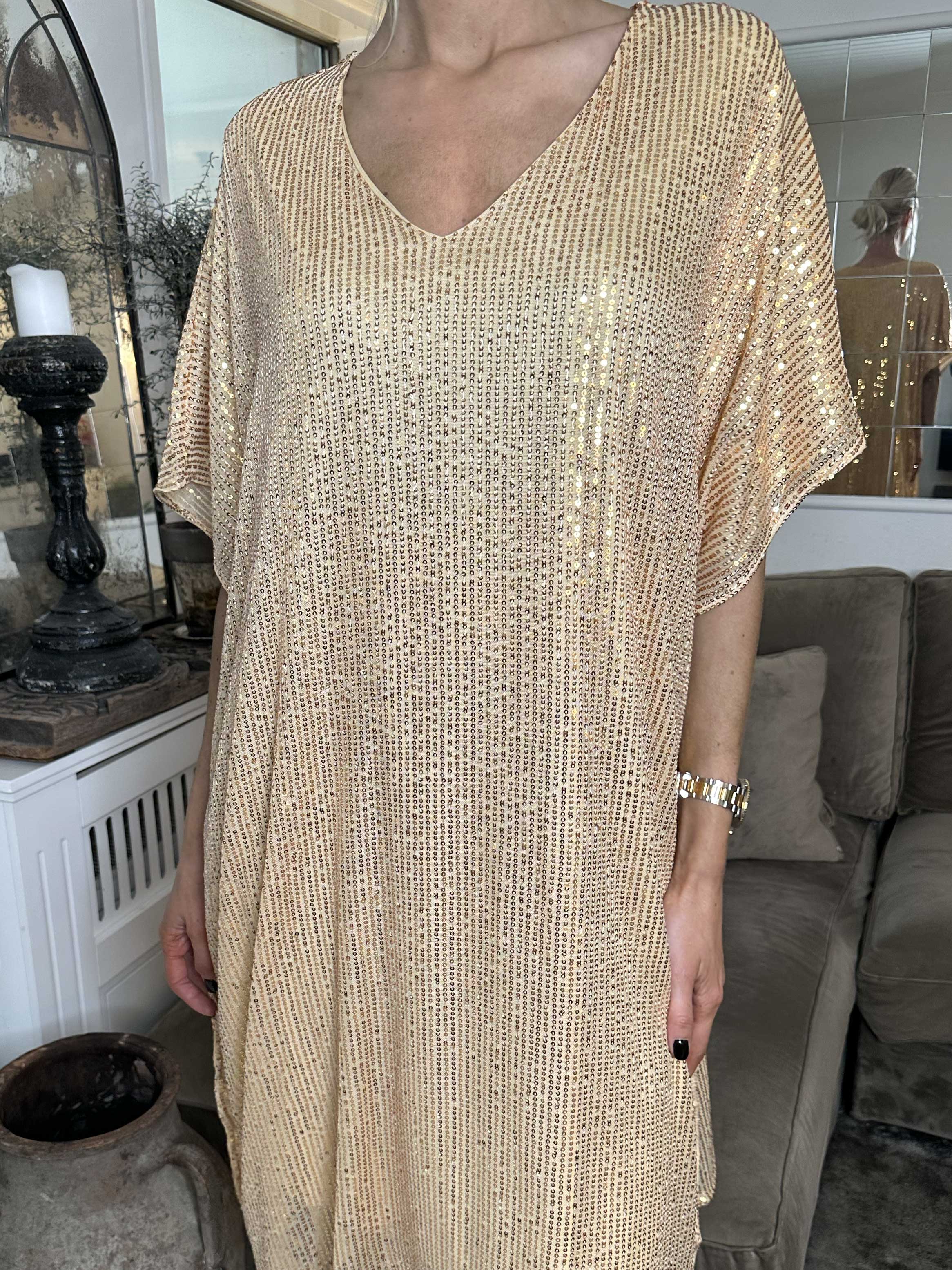 Azmina - Tunikakjole i løs pasform med pailletter